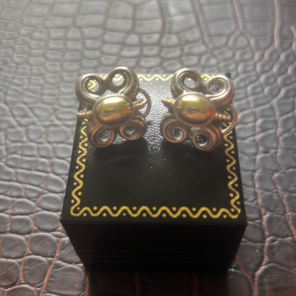 SOLD TOO LATE!! Caviar Earrings Sterling Silver & 18kt Yellow Gold